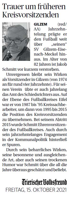 Trauer um früheren Kreisvorsitzenden